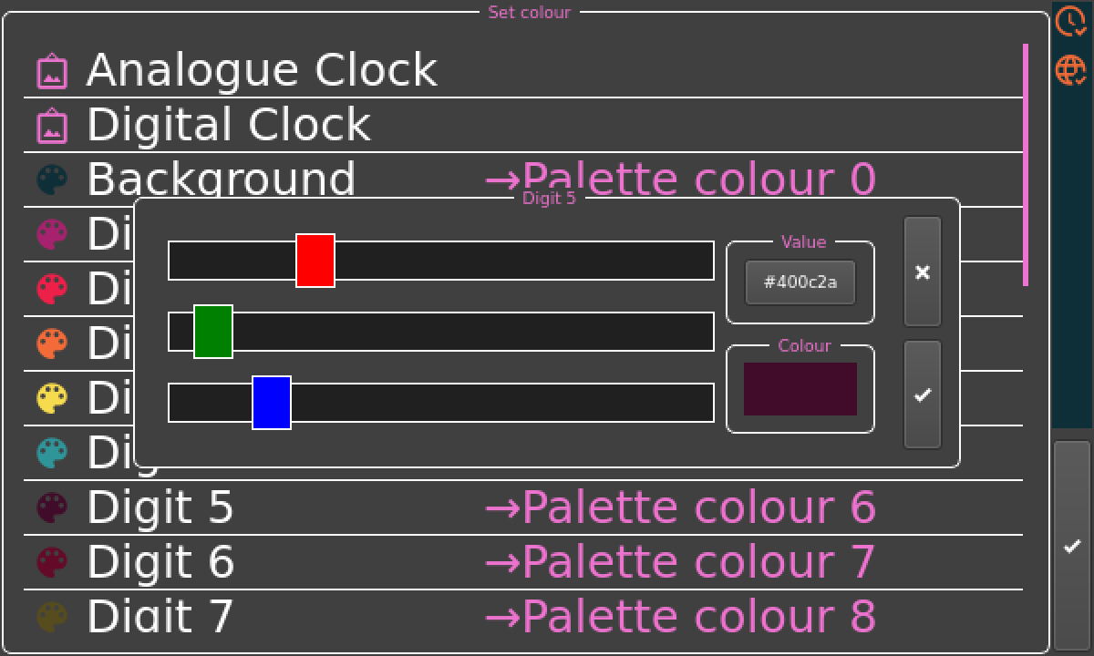 Changing the colours of the interface